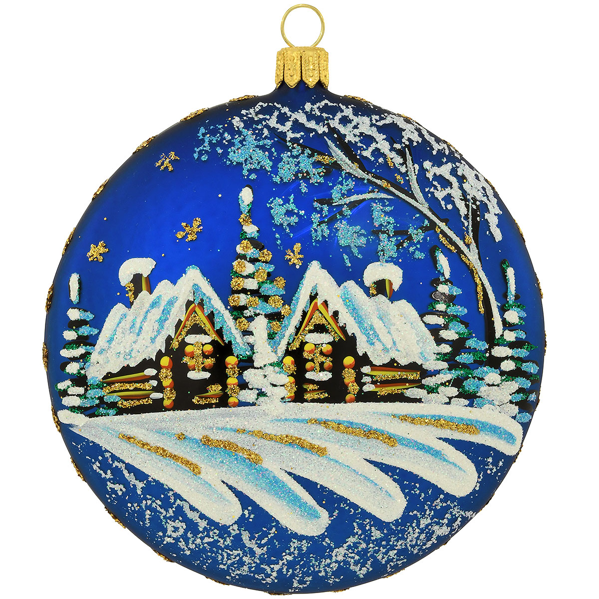 Cabin Blue Medallion Ornament