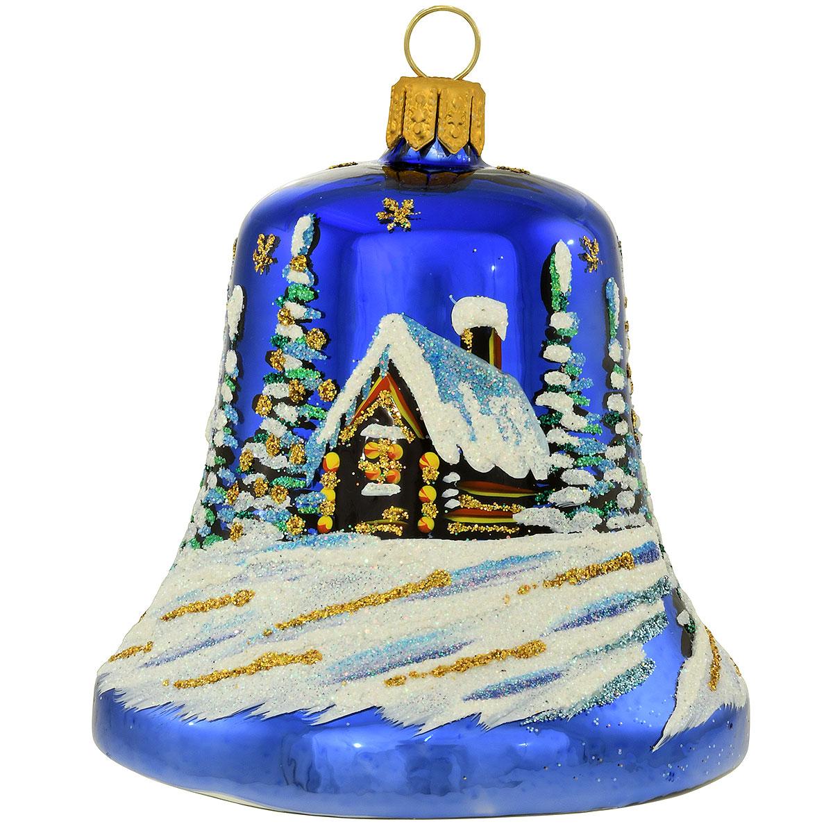 Winter Cabin Scene Bell Ornament