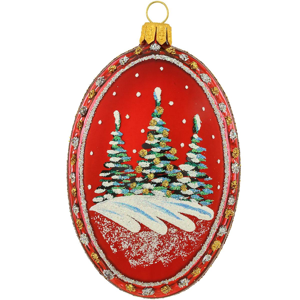Trees Red Medallion Ornament