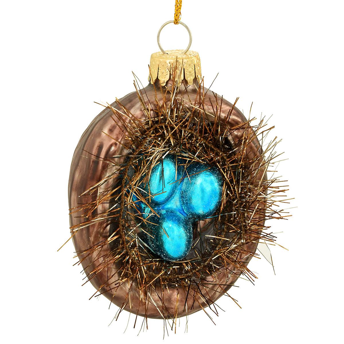 Bird Nest With Eggs Ornament
