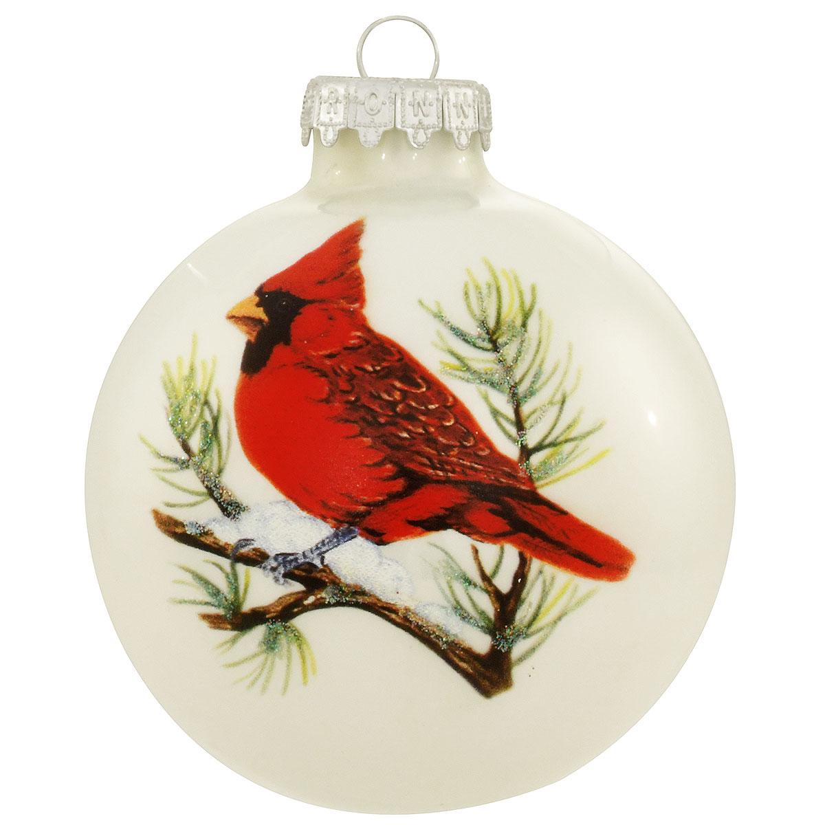 Cardinal Symbol Glass Ornament