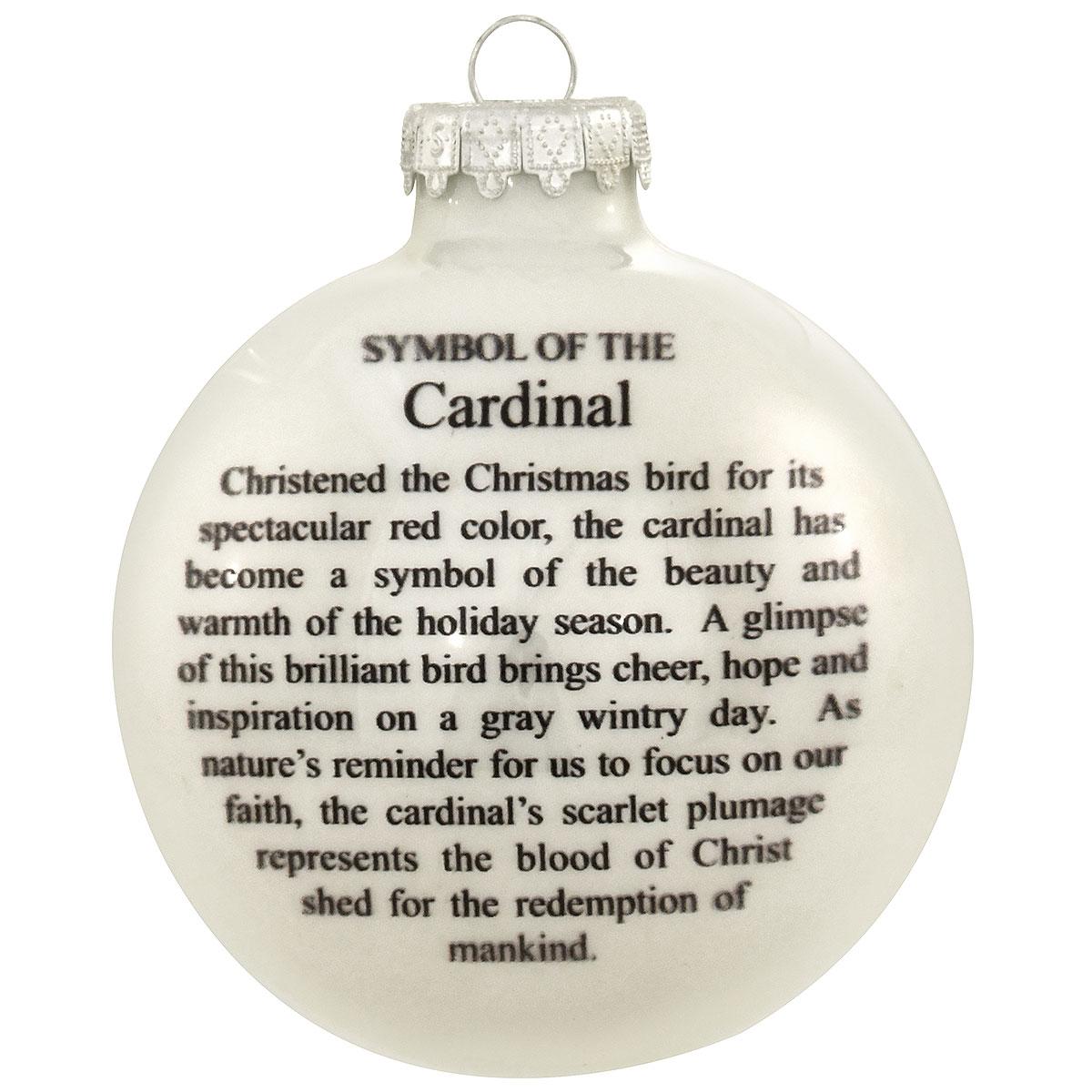 Cardinal Symbol Glass Ornament