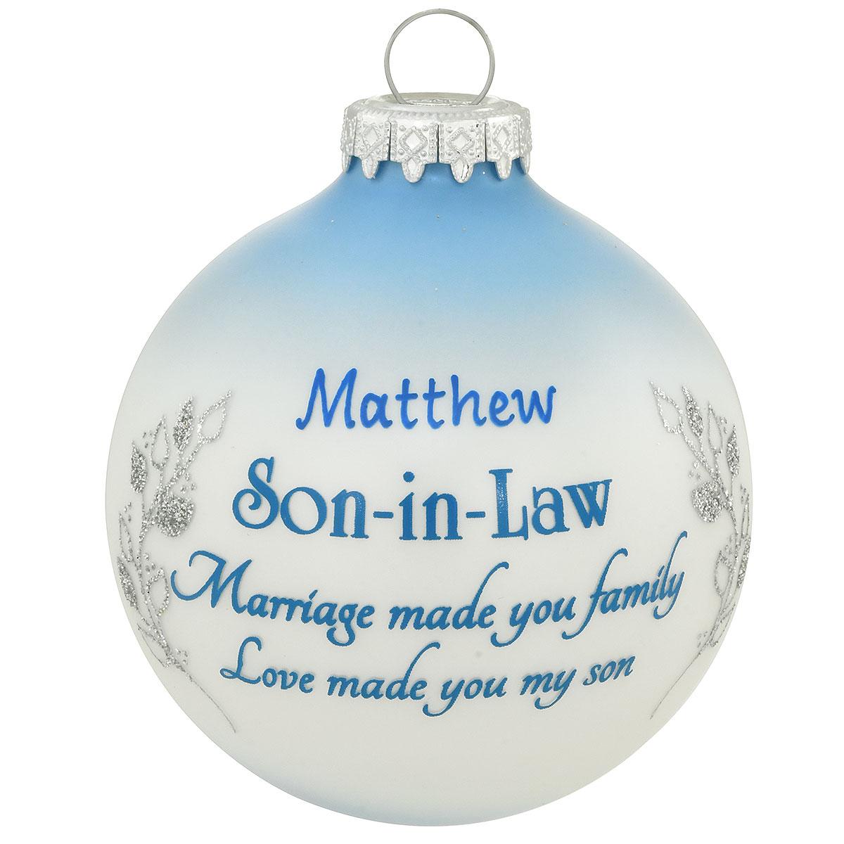Son-In-Law Glass Ornament