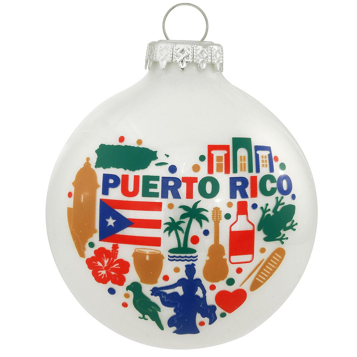 Puerto Rico Icons Heart Ornament
