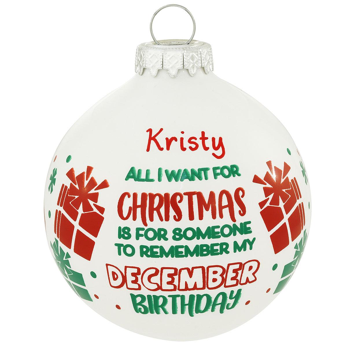 Personalized Dec. Birthday Ornanent