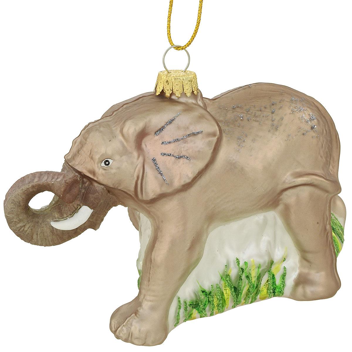 Elephant Glass Ornament