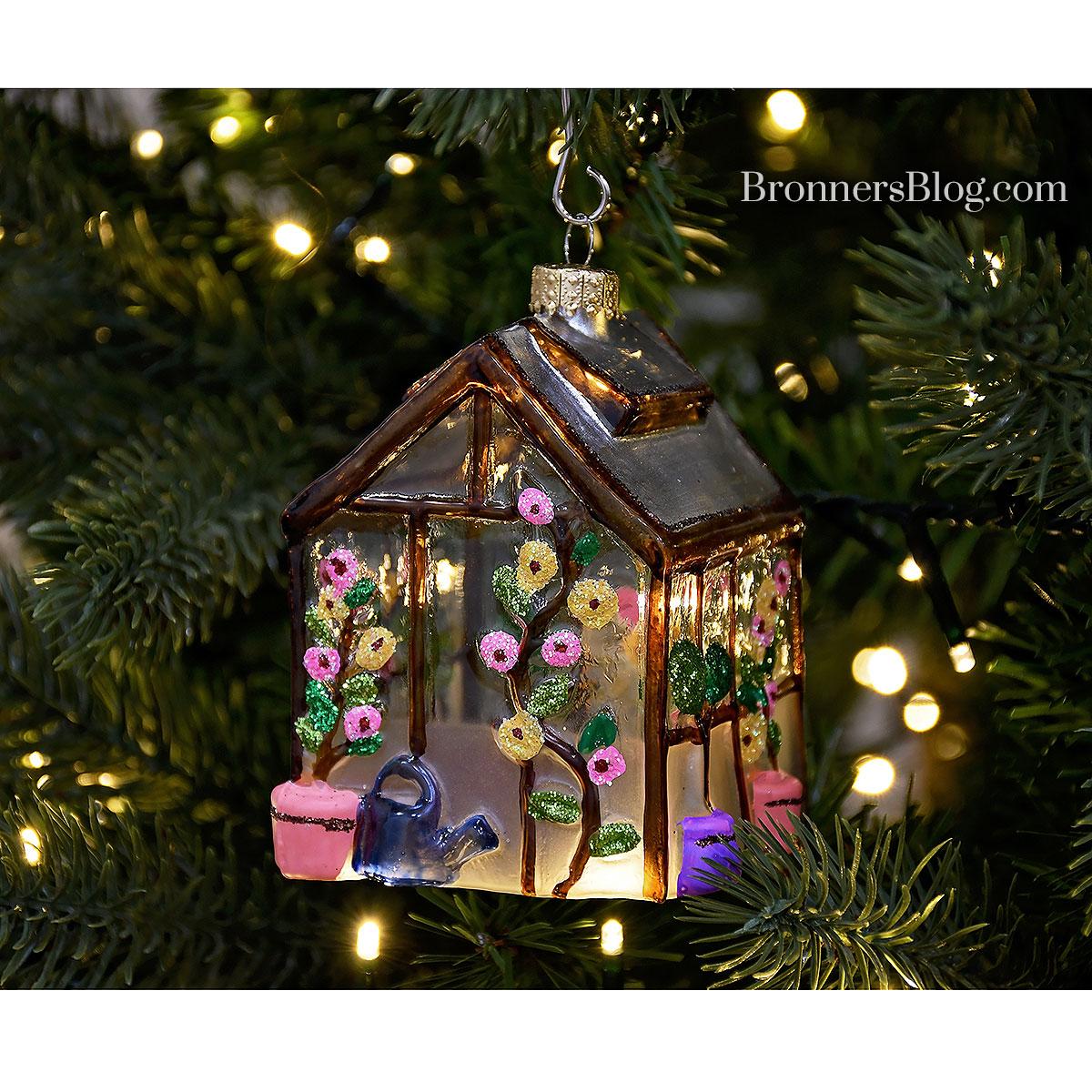 Greenhouse Glass Ornament On Tree