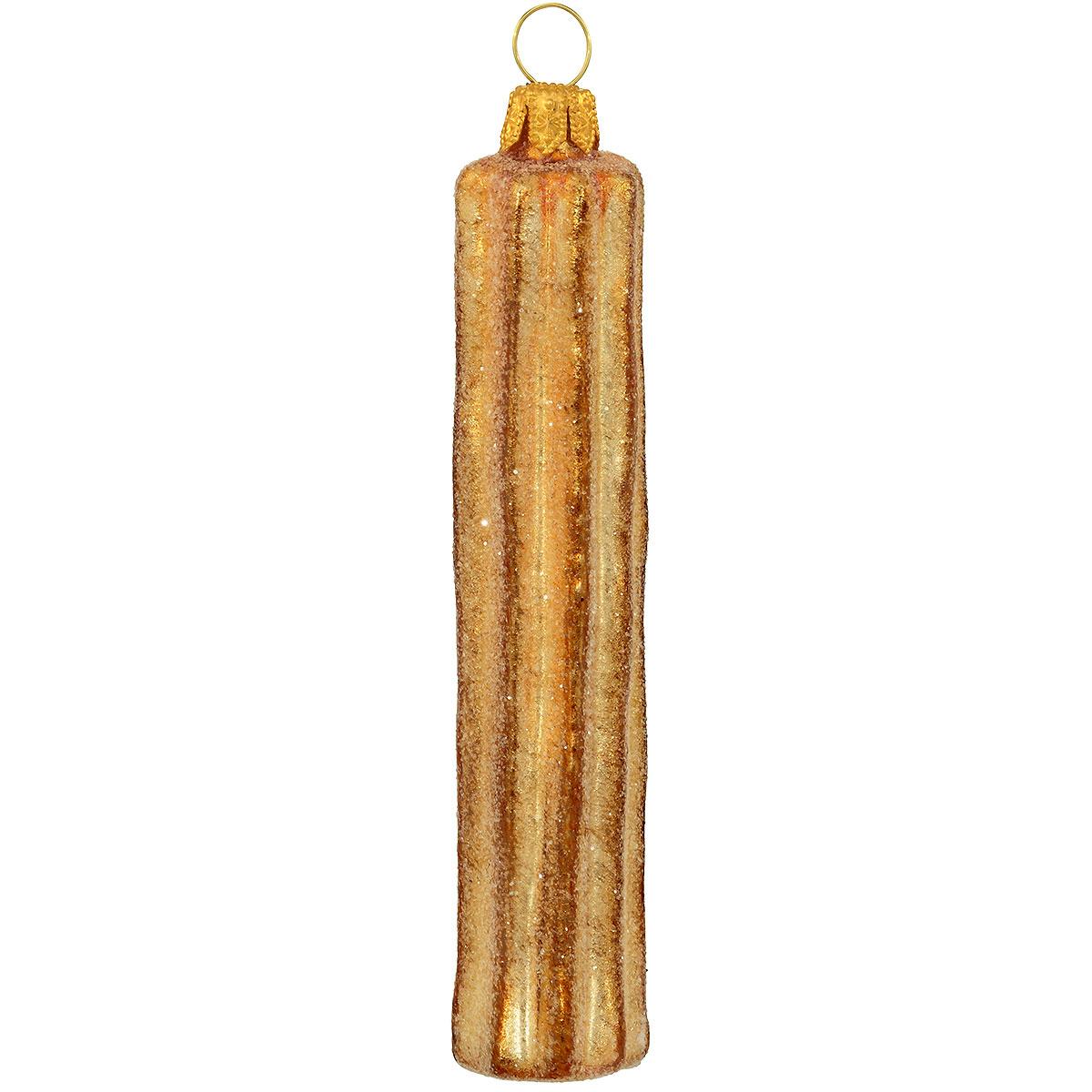 Churro Fried Pastry Glass Ornament