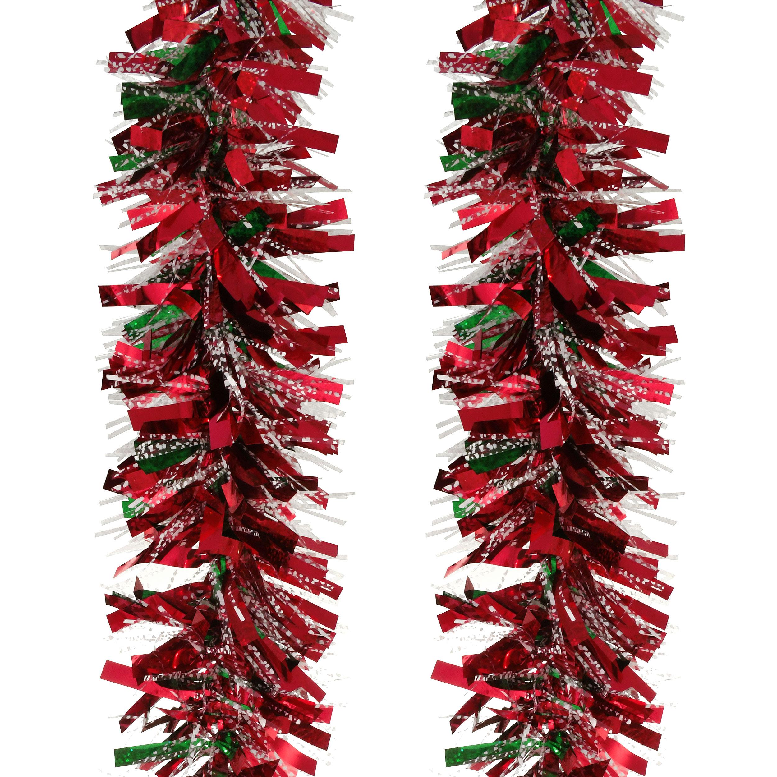 10 Ft. Red And Green Tinsel Garland