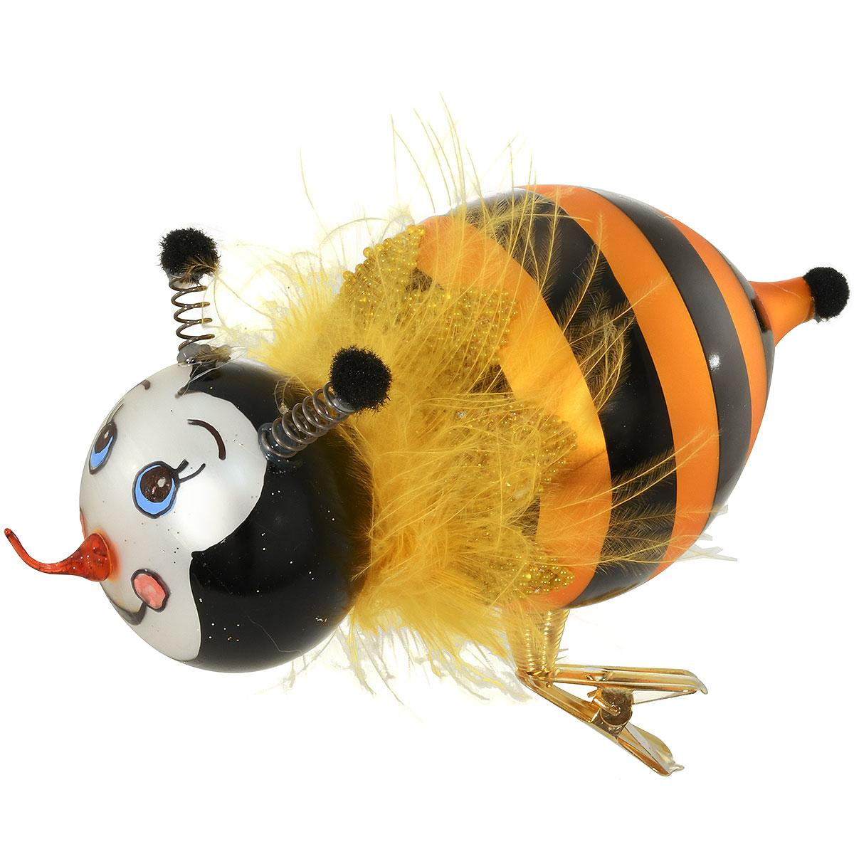 Bee Clip-On Glass Ornament