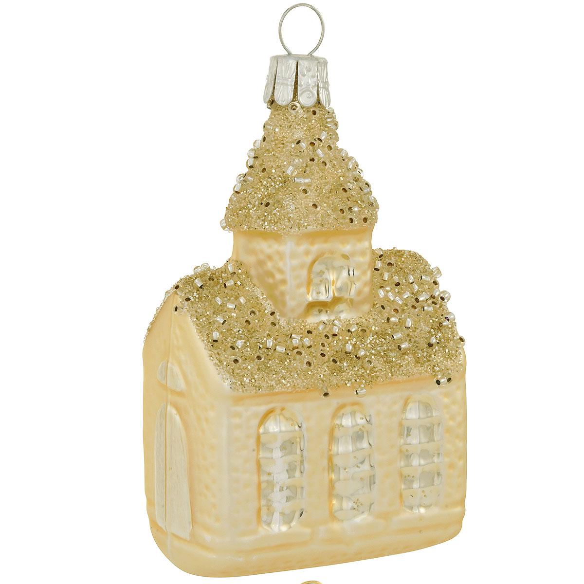 Champagne Church Glass Ornament