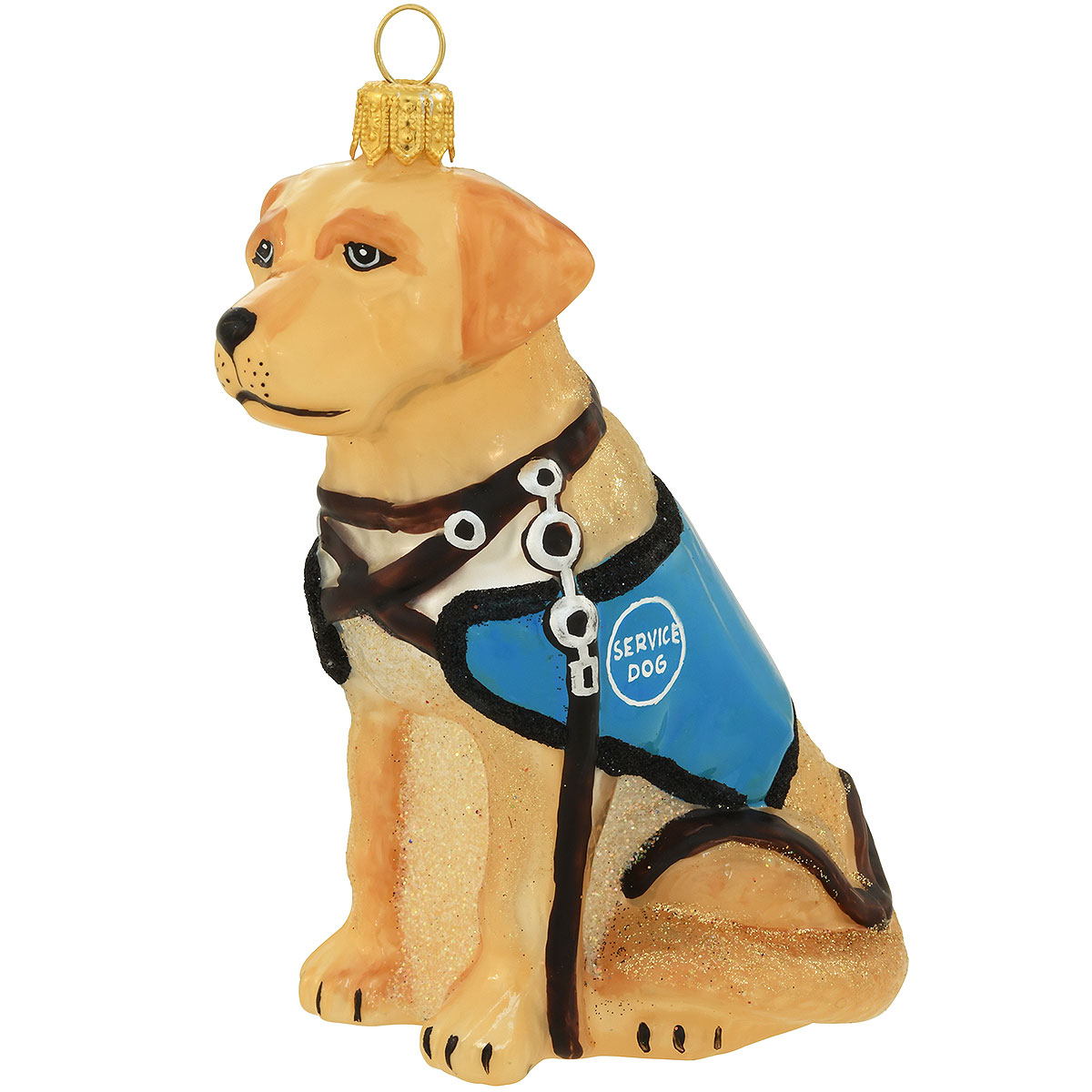 Service Dog Glass Ornament