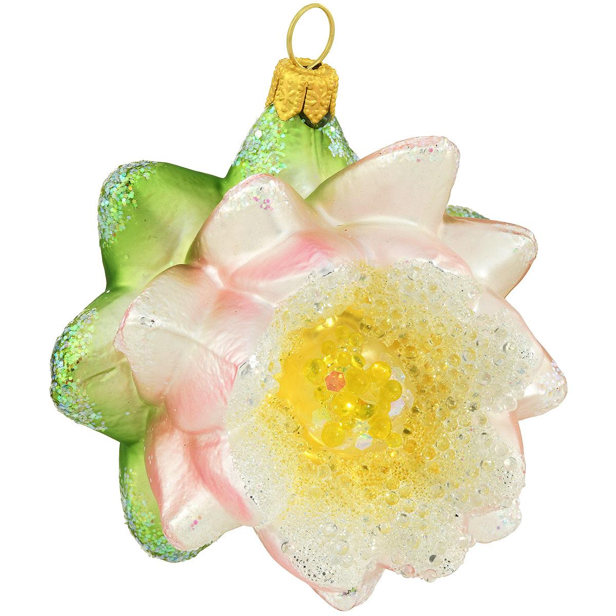 Water Lily Lotus Glass Ornament