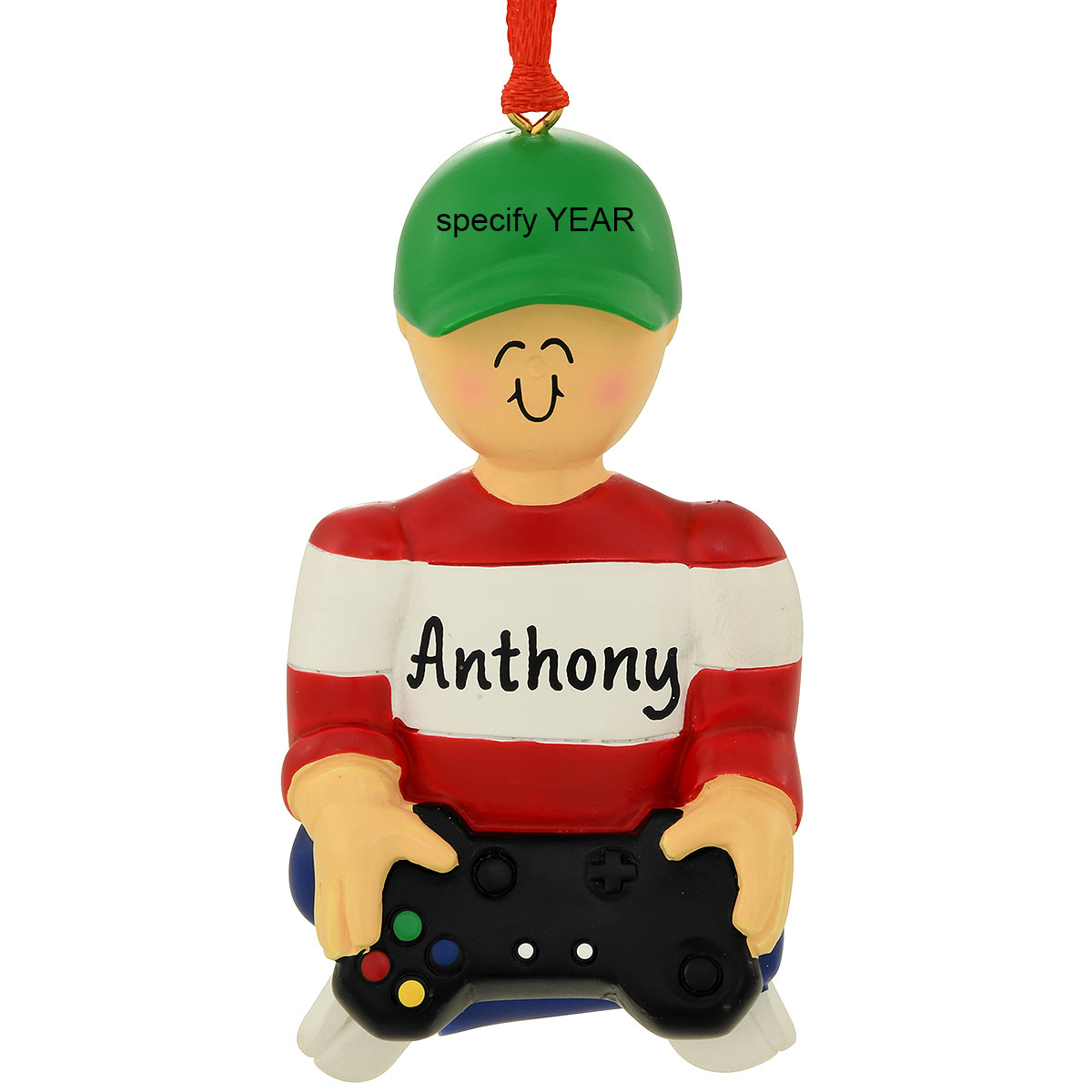 Male Playing Video Game Ornament