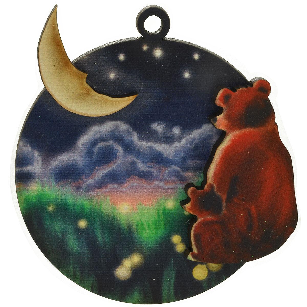 Bear And Cub 3-D Wood Ornament