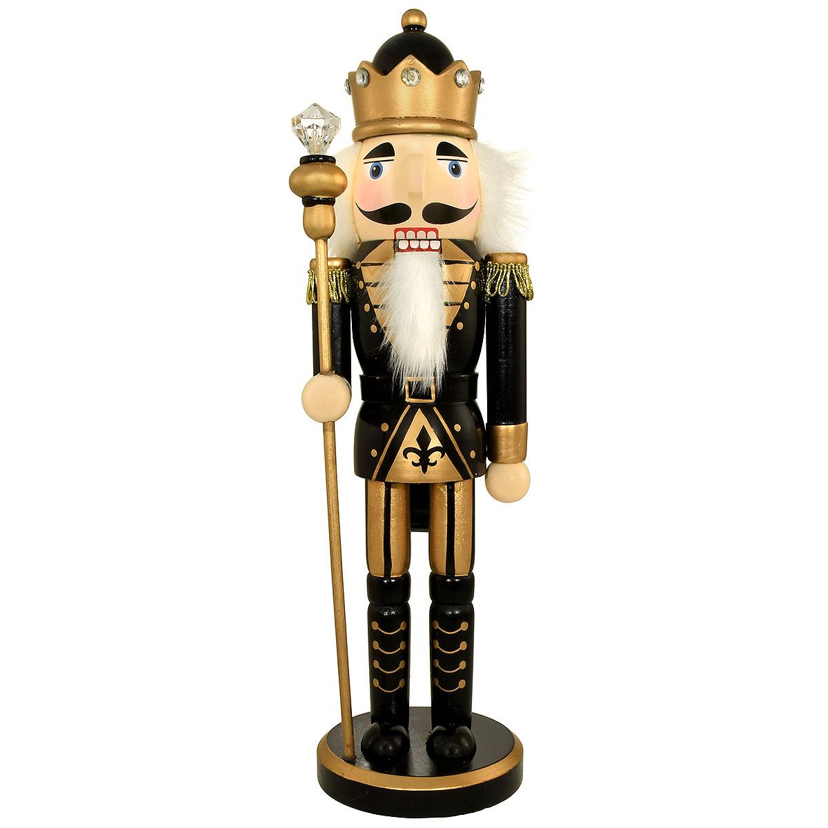 Black And Gold King Nutcracker, 14”