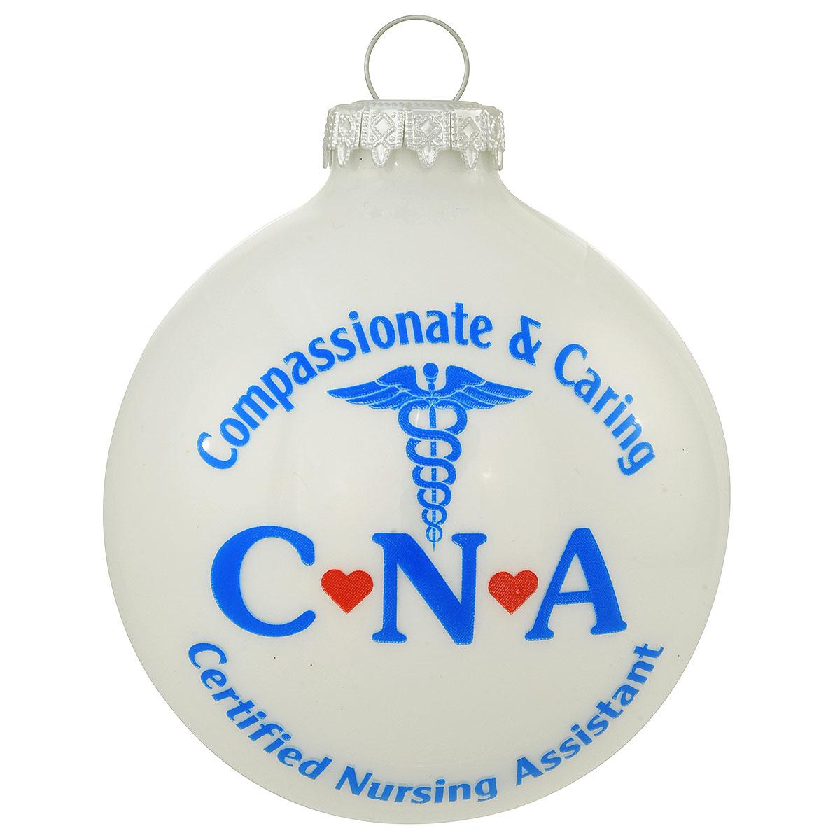 CNA Compassionate And Caring Glass Ornament