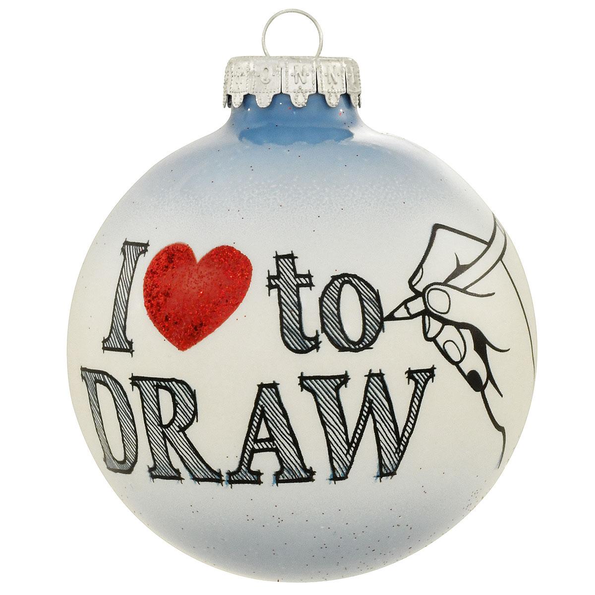 I Love To Draw Ornament