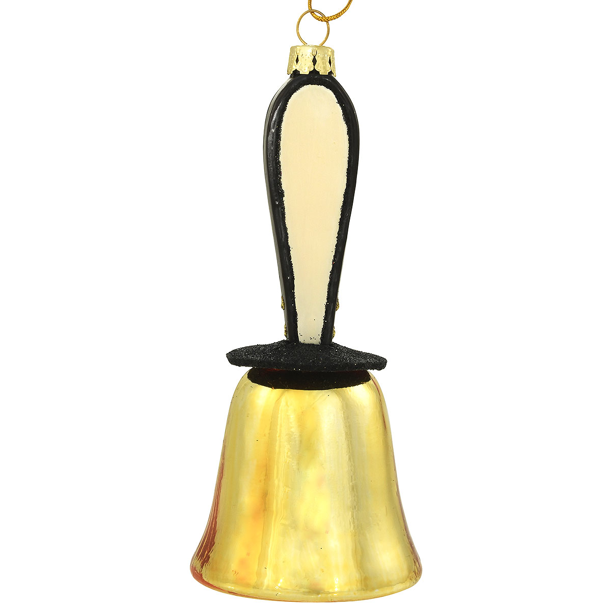 Gold Handbell Glass Ornament