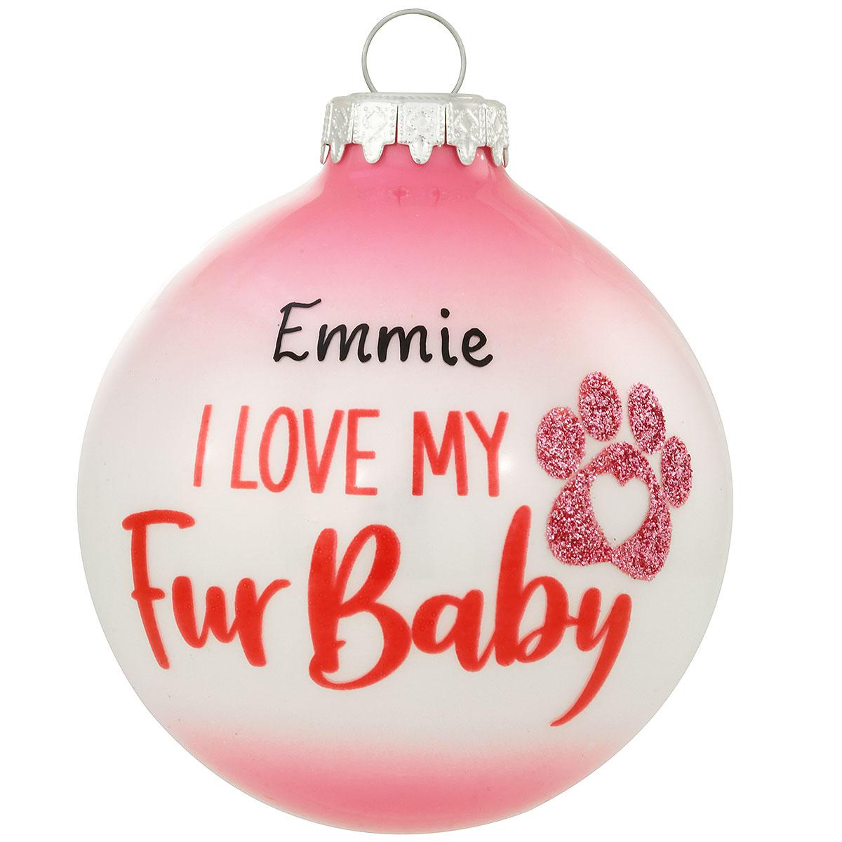 Personalized Pink Fur Baby Ornament