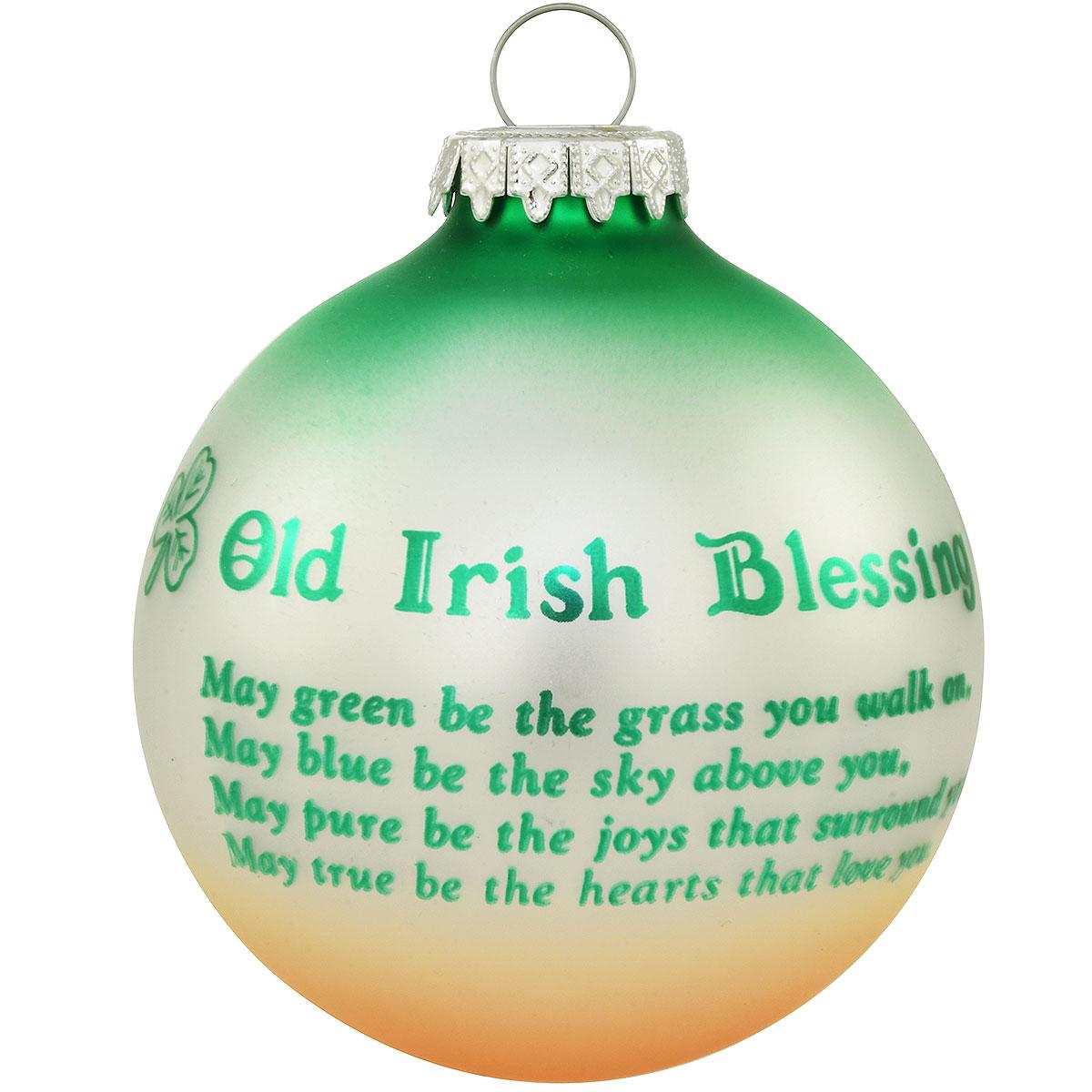 Irish Blessing Glass Ornament