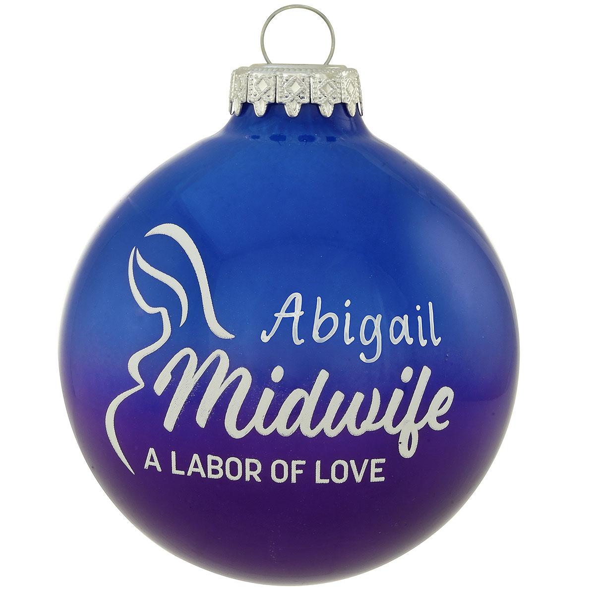 Personalized Midwife Glass Ornament