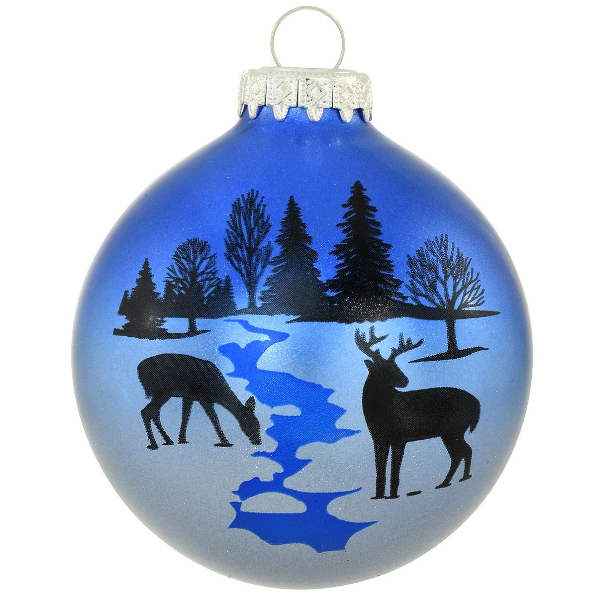 Deer Silhouette Glass Ornament