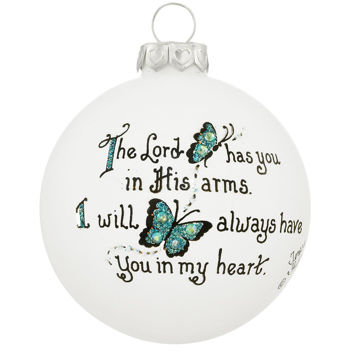 Memorial Butterfly Glass Heart Gifts Ornament