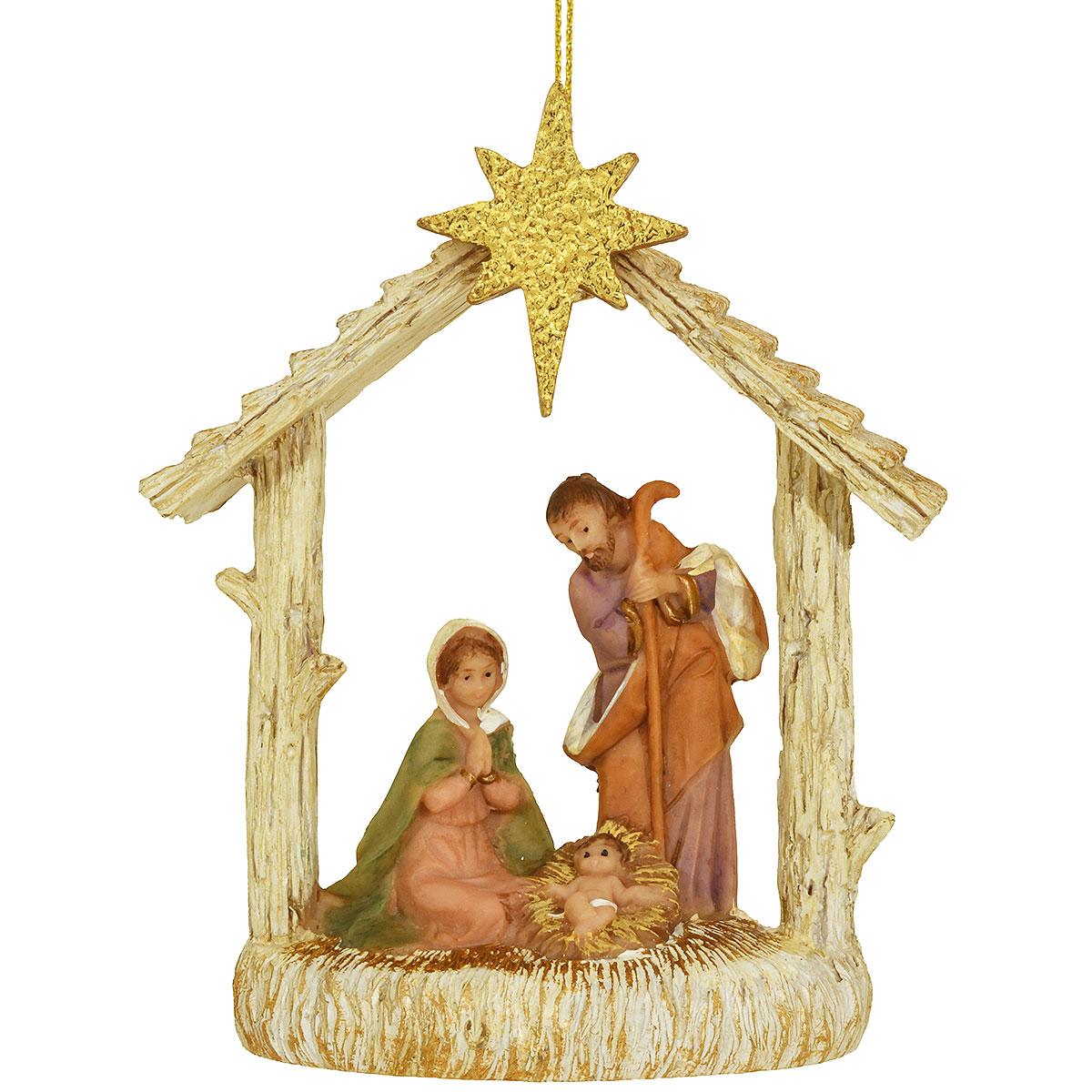 Holy Family Stable Fontanini Ornament