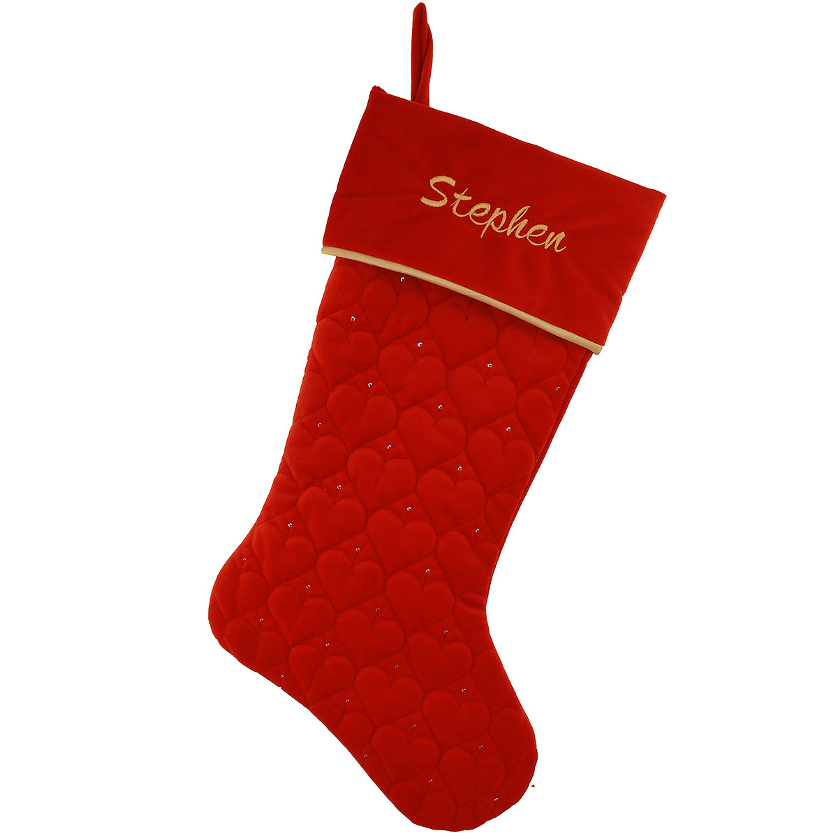 Personalized Quilted Red Stocking