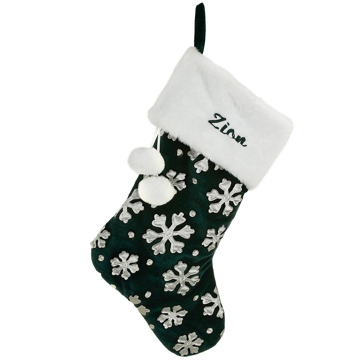 Green Snowflake Stocking