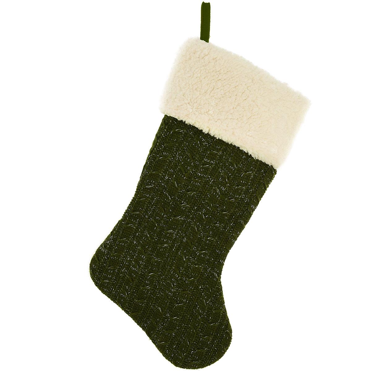 21 Inch Green Knitted Stocking