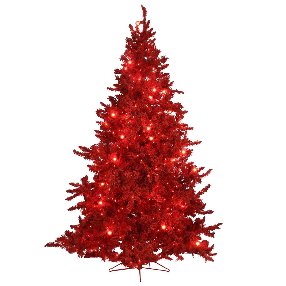 7.5' Scarlett Red Flocked Artificial Christmas Tree