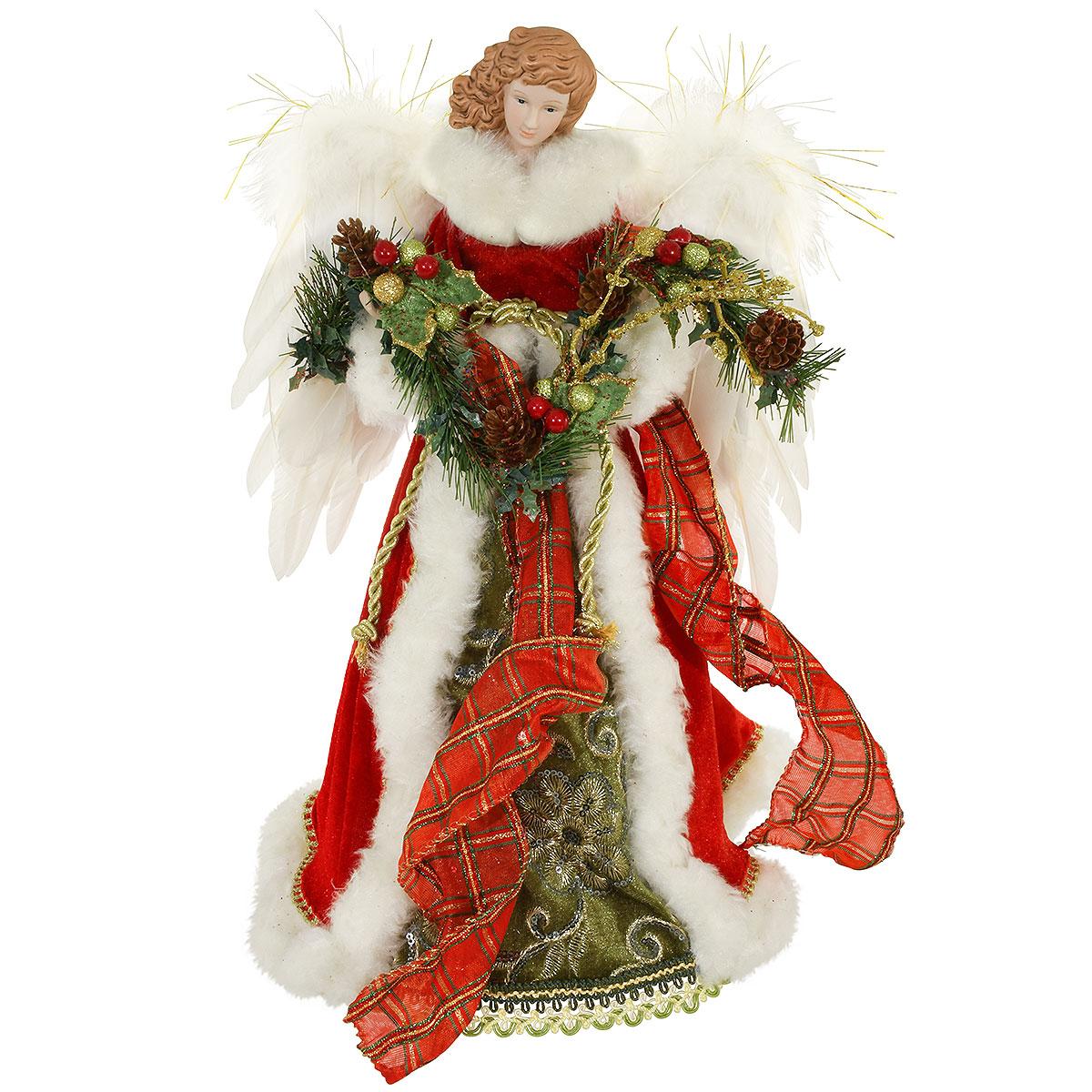 Angel Tree Topper With Red Dress