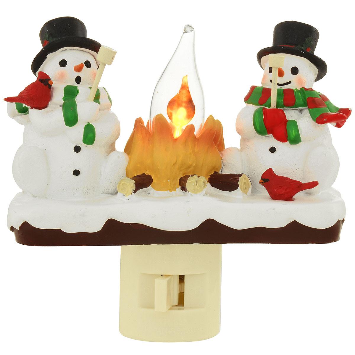 Snowman And Campfire Night Light