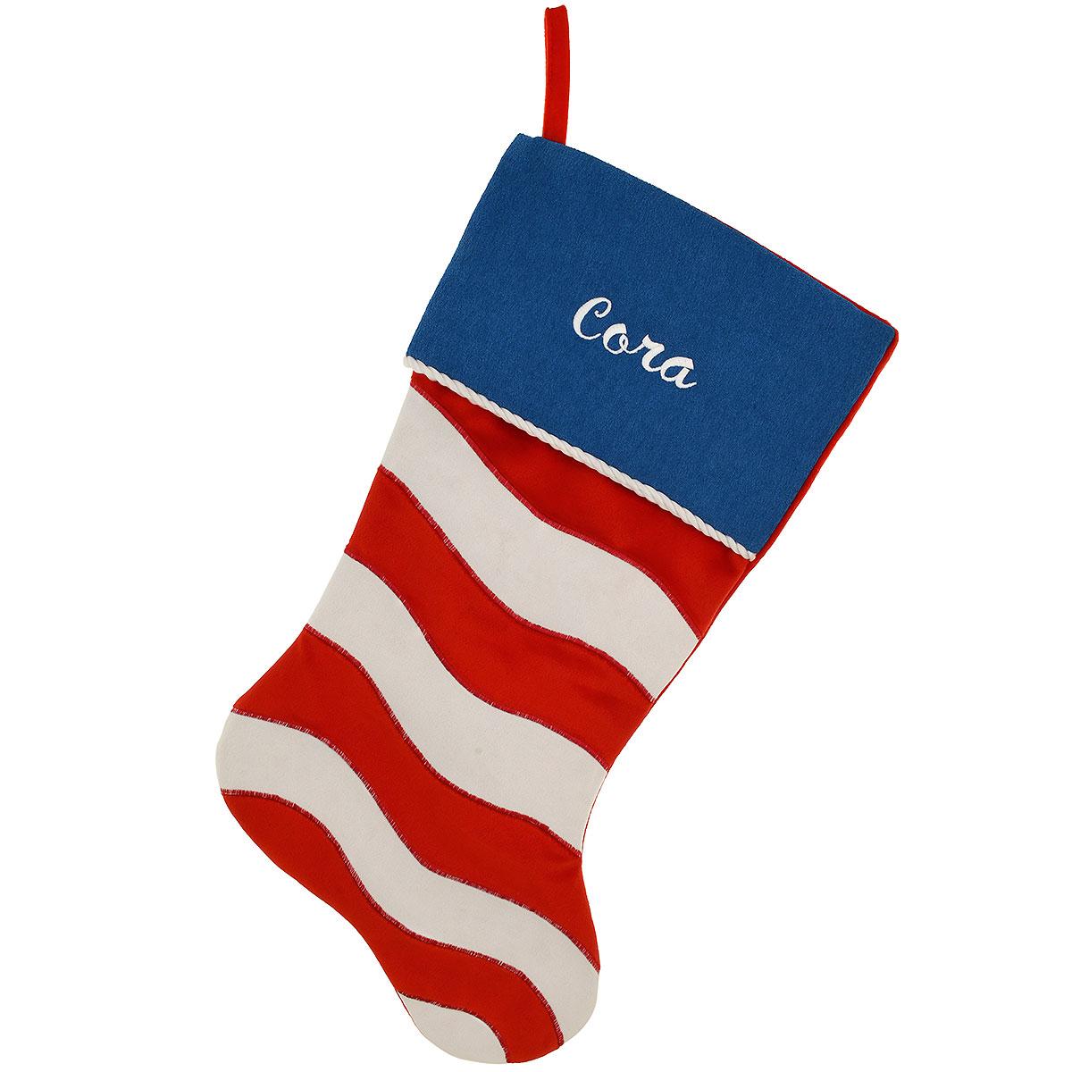 Red, White And Blue Suede Stocking