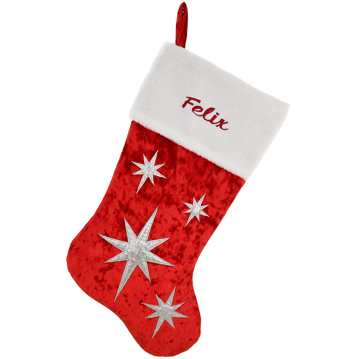 Red Stocking With Stars