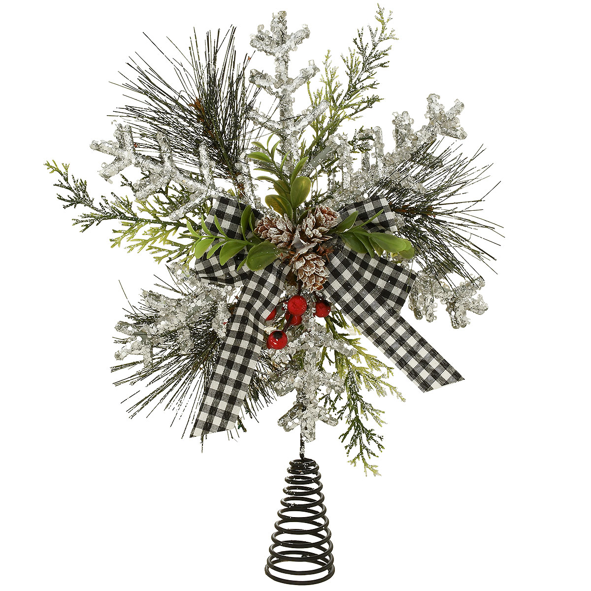 Snowflake With Plaid Tree Topper