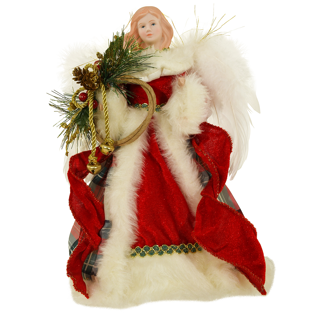 Angel With Plaid Cloak Tree Topper