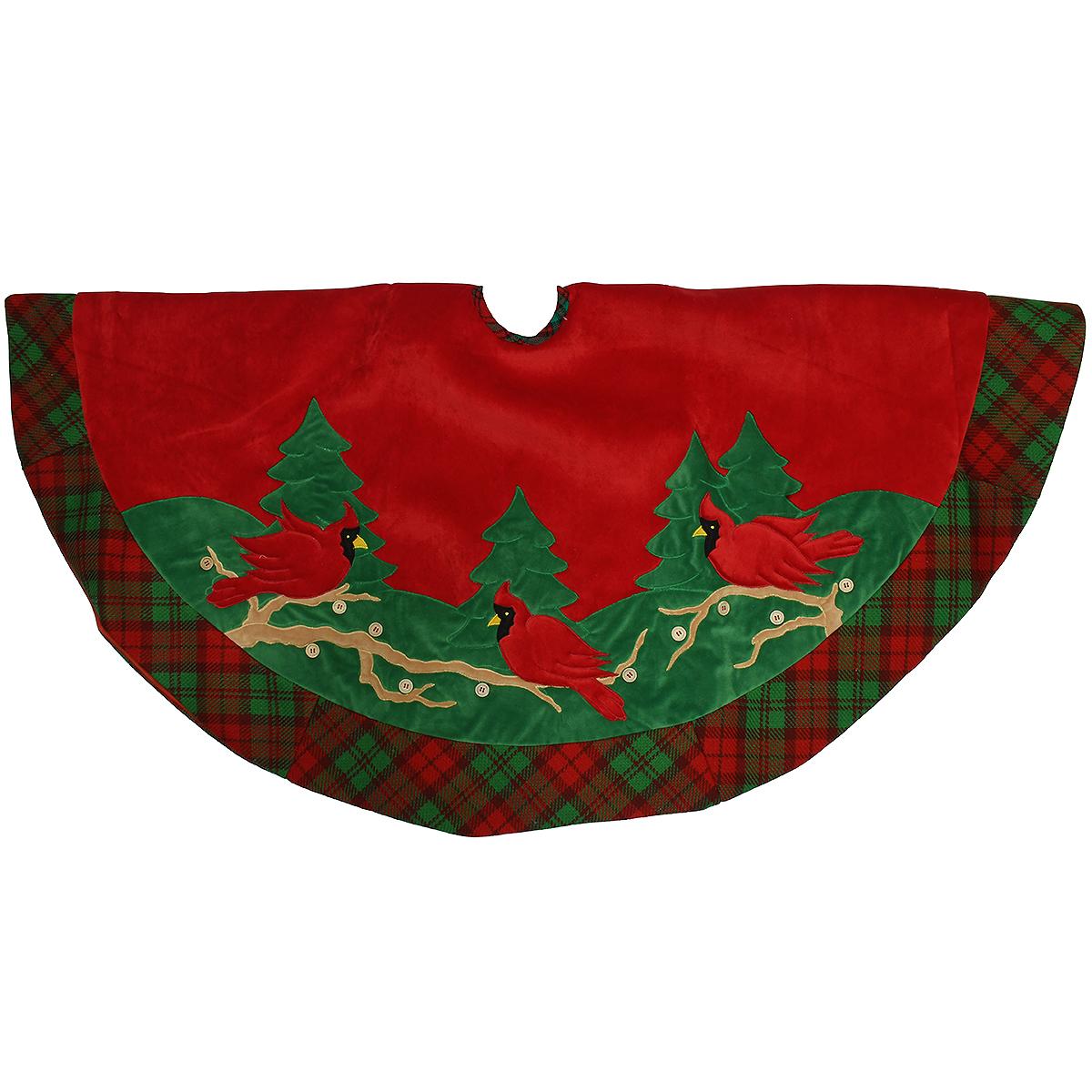 48 Inch Red Suede Tree Skirt
