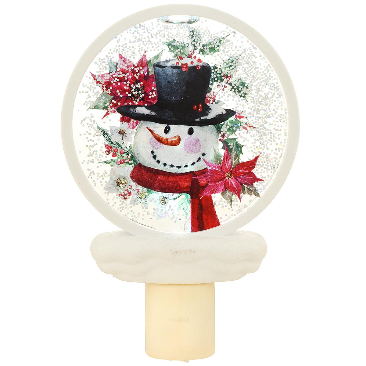 Snowman Disk Shimmer Nightlight