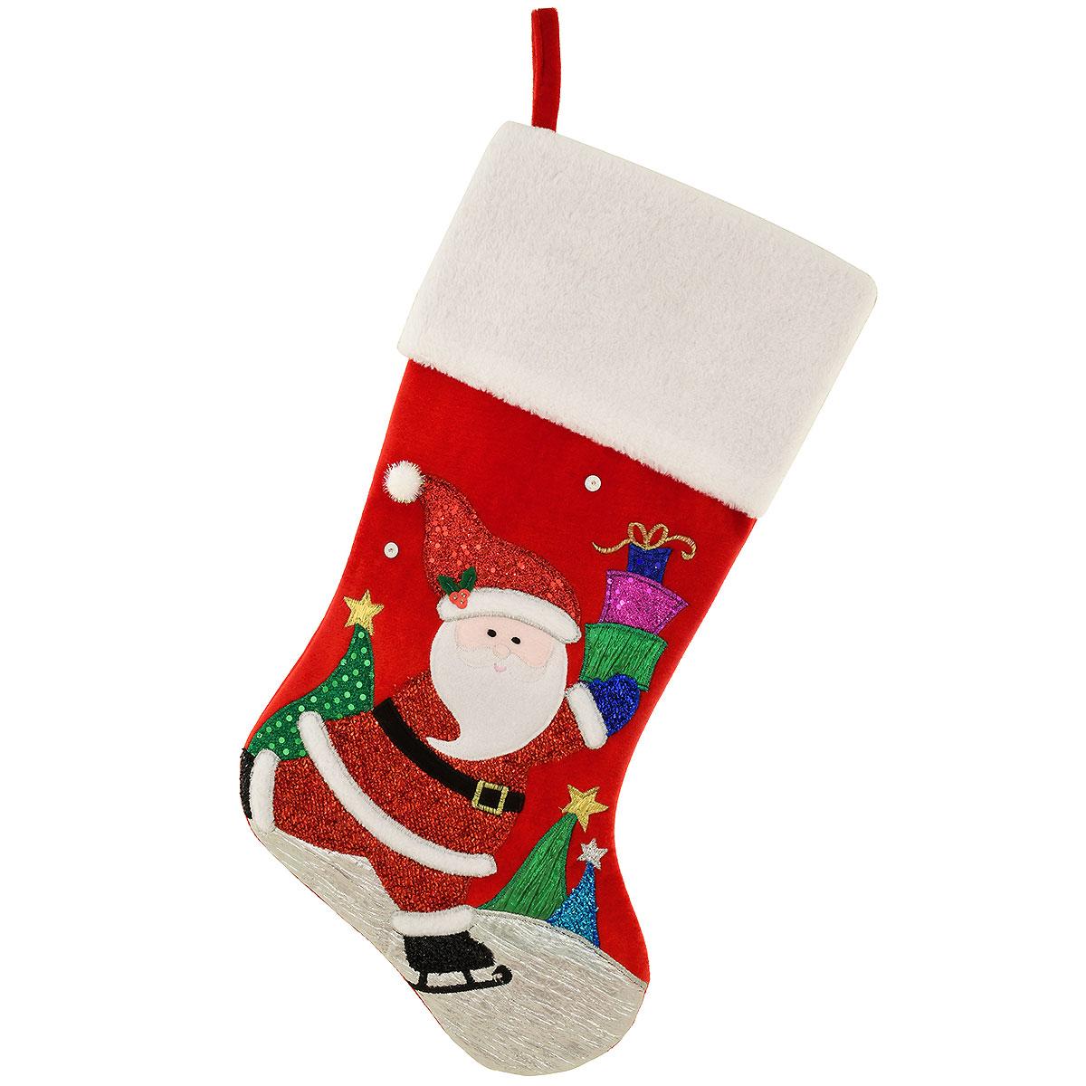 20.5 Inch Santa On Skates Stocking