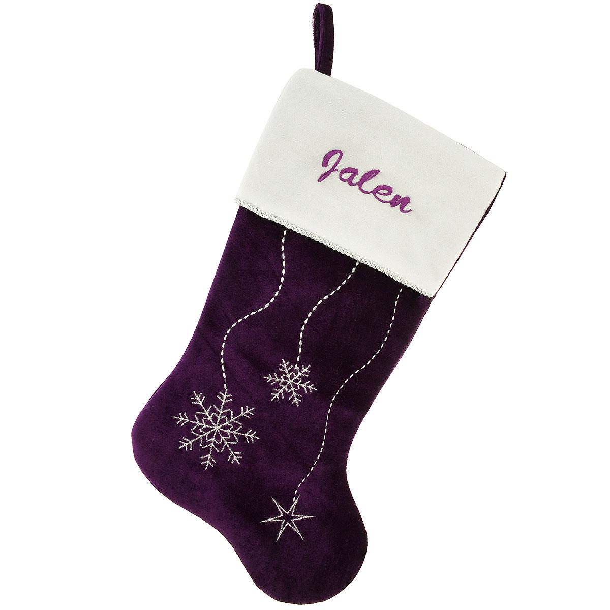 20.5" Purple Snowflake Stocking