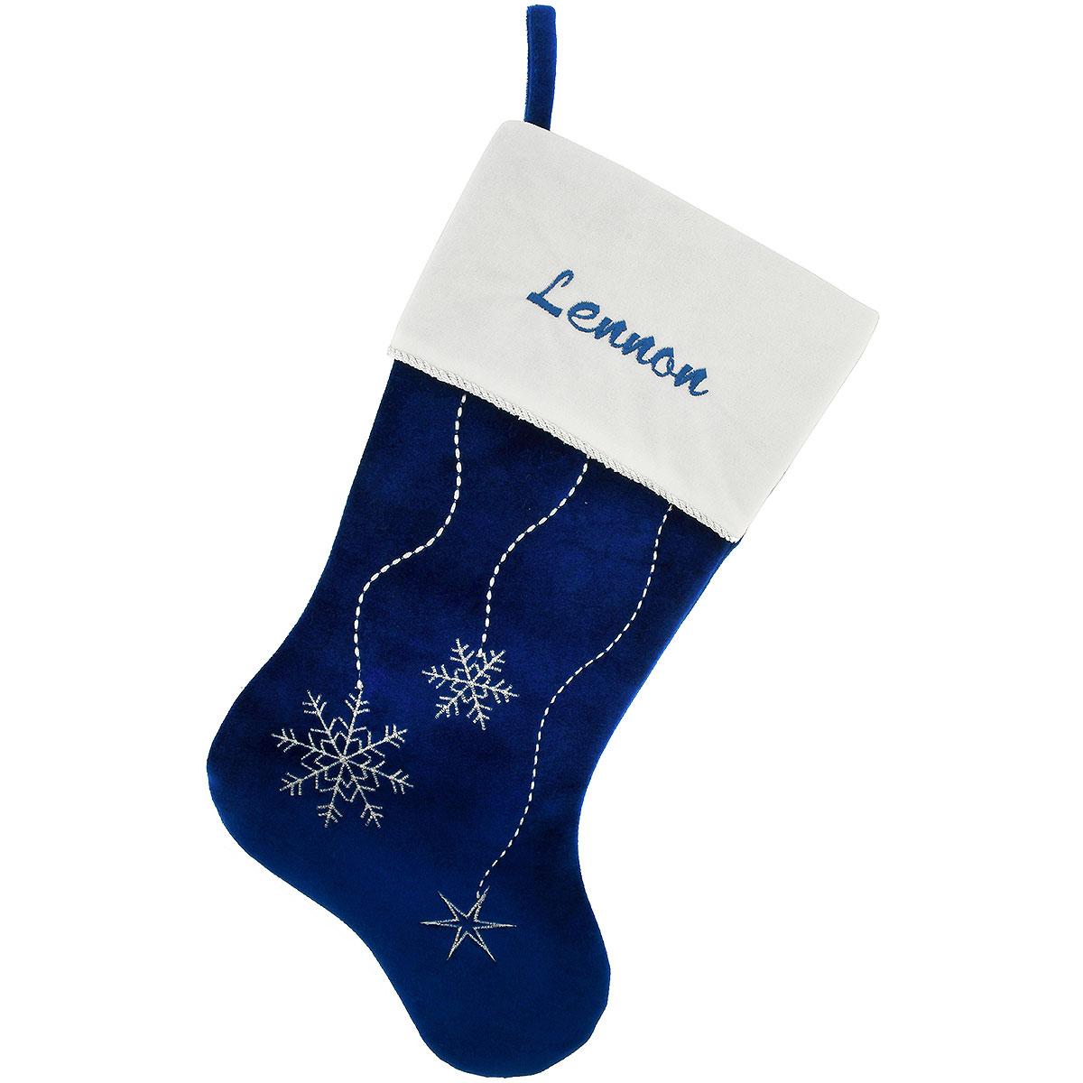 20.5" Blue Snowflake Stocking