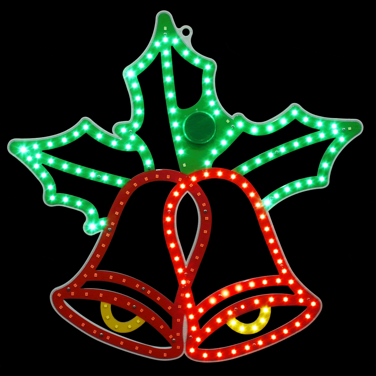 High Vibrant LED Bell With Holly Lighted Ornamental
