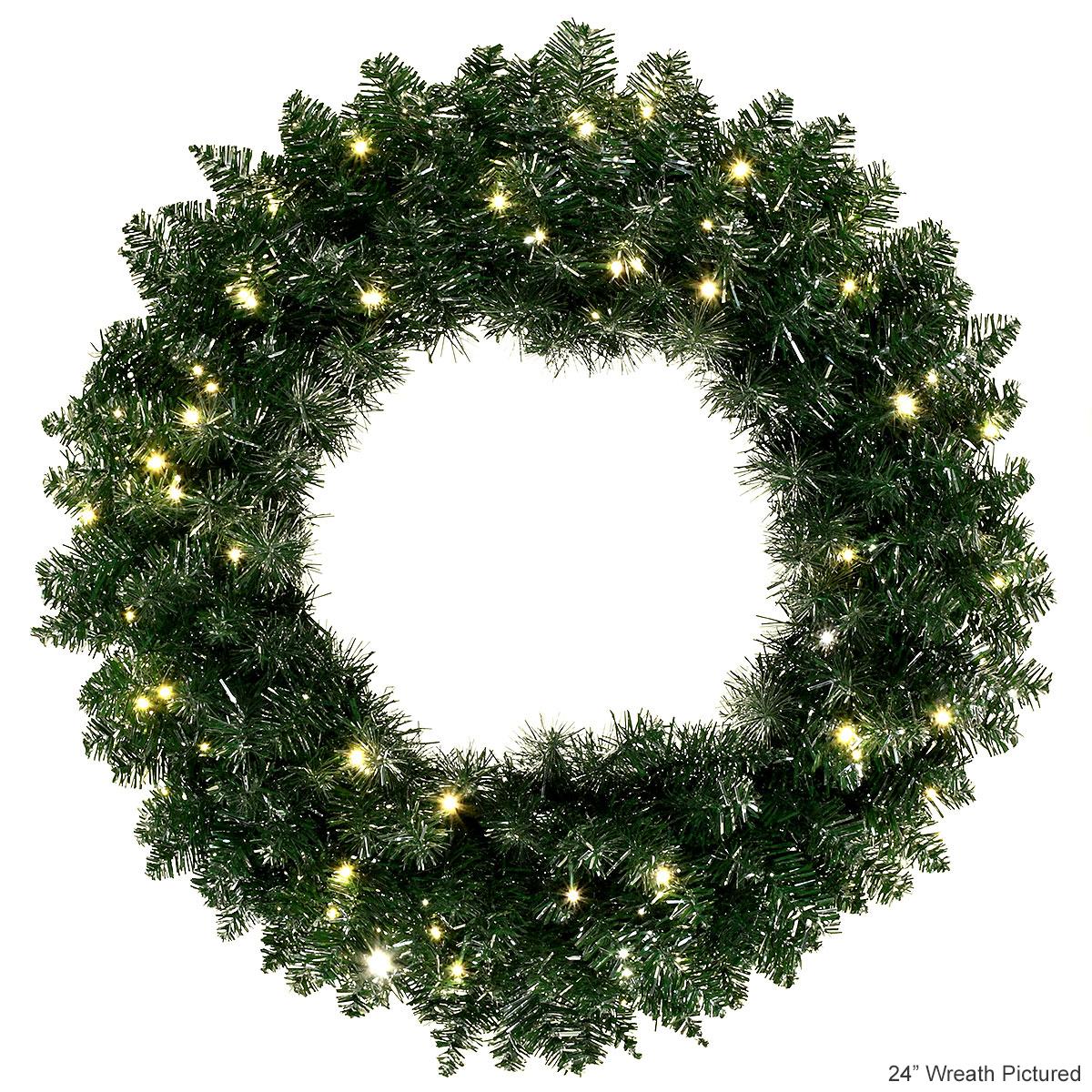 30 Inch Wreath With 100 Warm White