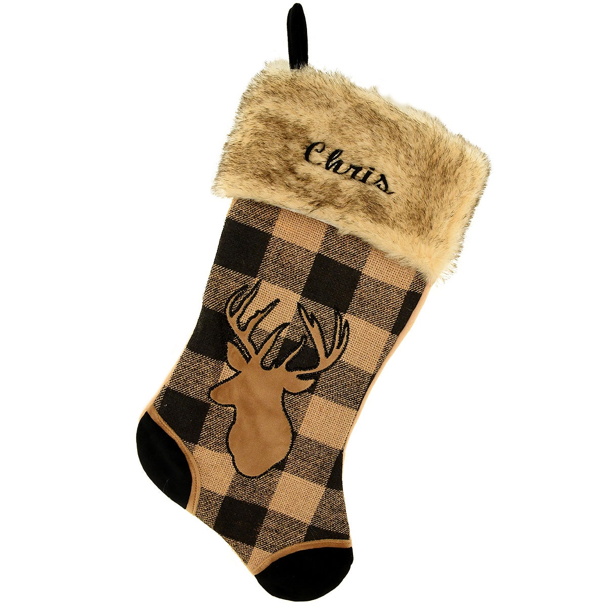 20.5 Inch Personalized Deer Plaid