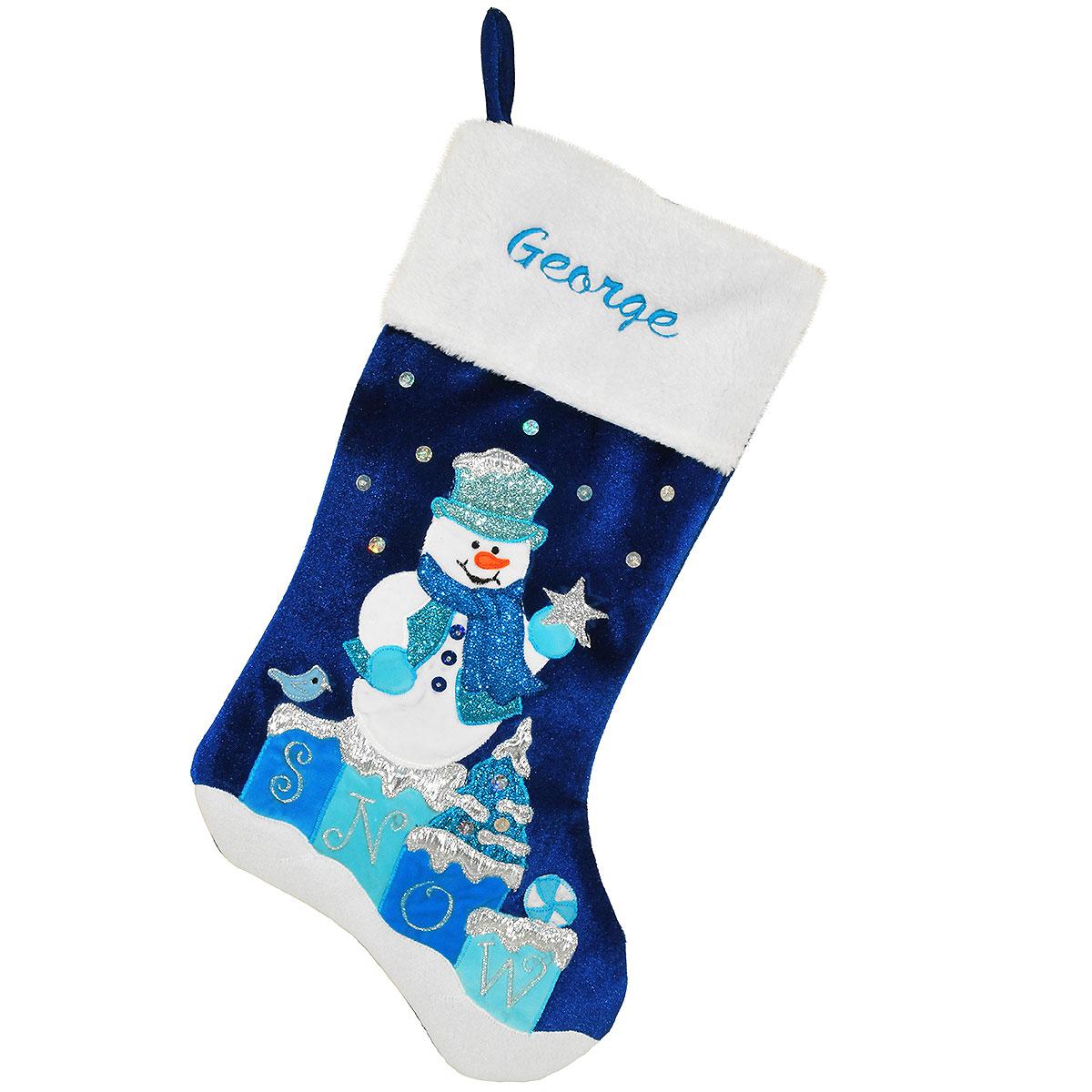 20.5 Inch Personalized Blue Snowman