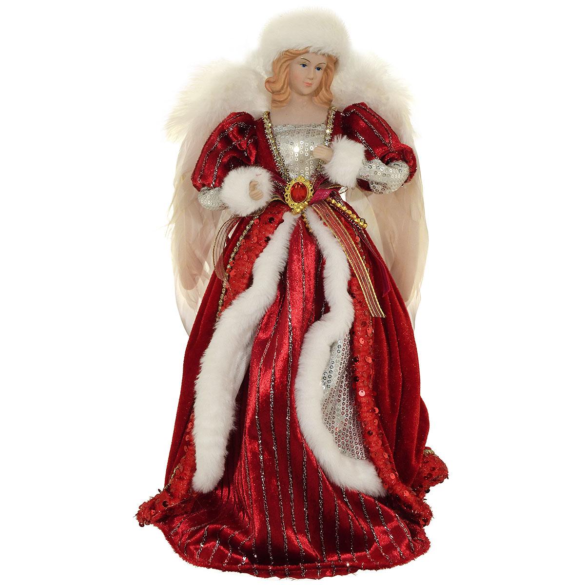 Angel With Red Dress Tree Topper