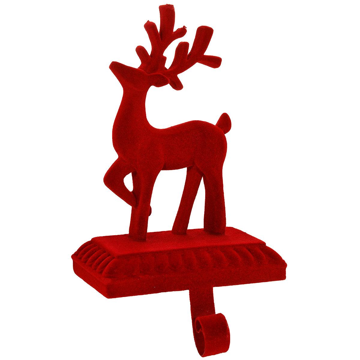 Deer Red Velvet Stocking Holder
